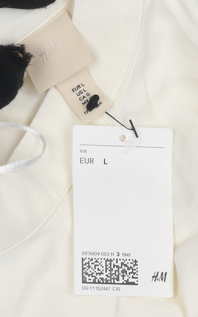 Womens UK Size L H&M Ivory Cropped Blouse