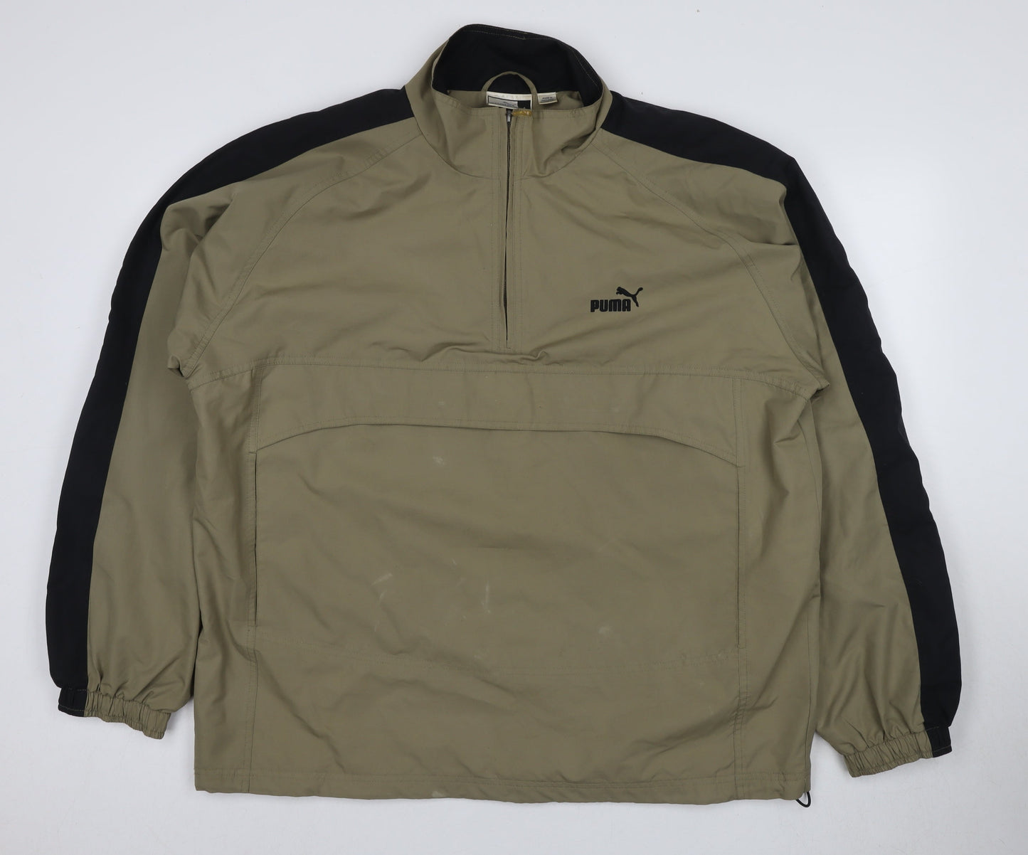 Mens UK Size XL PUMA Beige 1/4 Zip Windbreaker