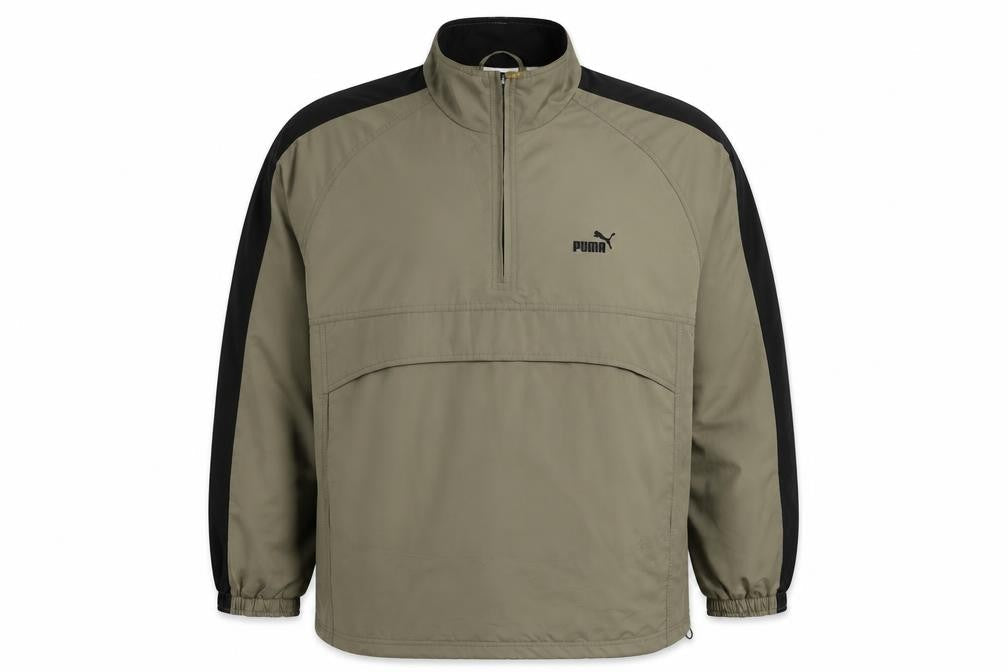 Mens UK Size XL PUMA Beige 1/4 Zip Windbreaker