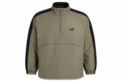 Mens UK Size XL PUMA Beige 1/4 Zip Windbreaker