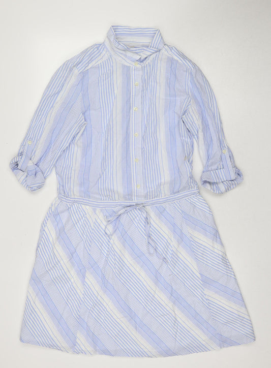 Gap Women's Blue Striped Shirt Dress S