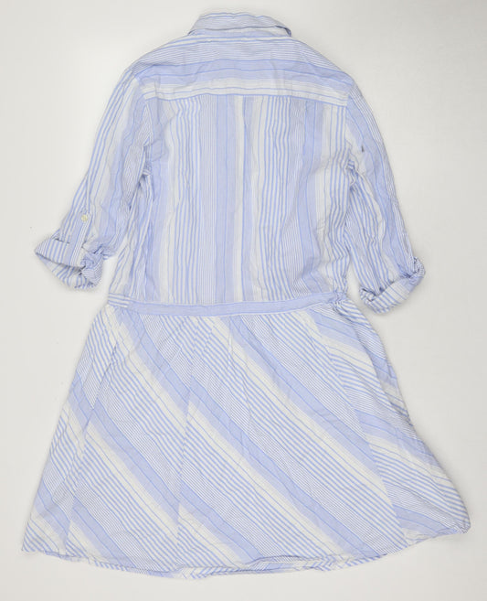 Gap Women's Blue Striped Shirt Dress S