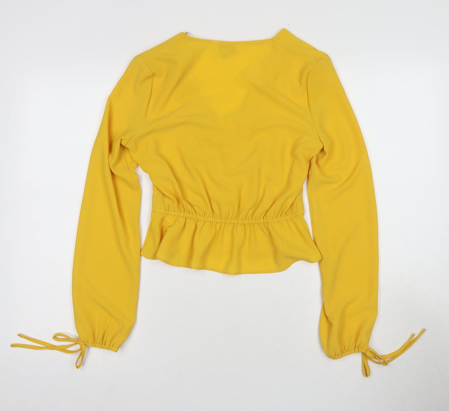 Miss Selfridge Women's Yellow Cropped Blouse Size 8