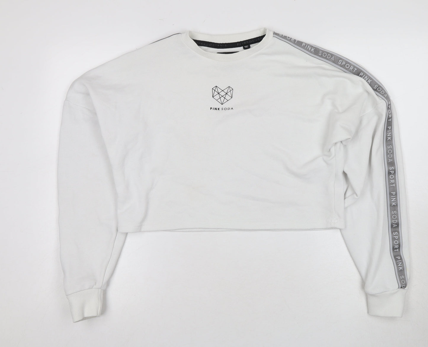 Pink Soda Sport Women's White Pullover Sweatshirt Size 8
