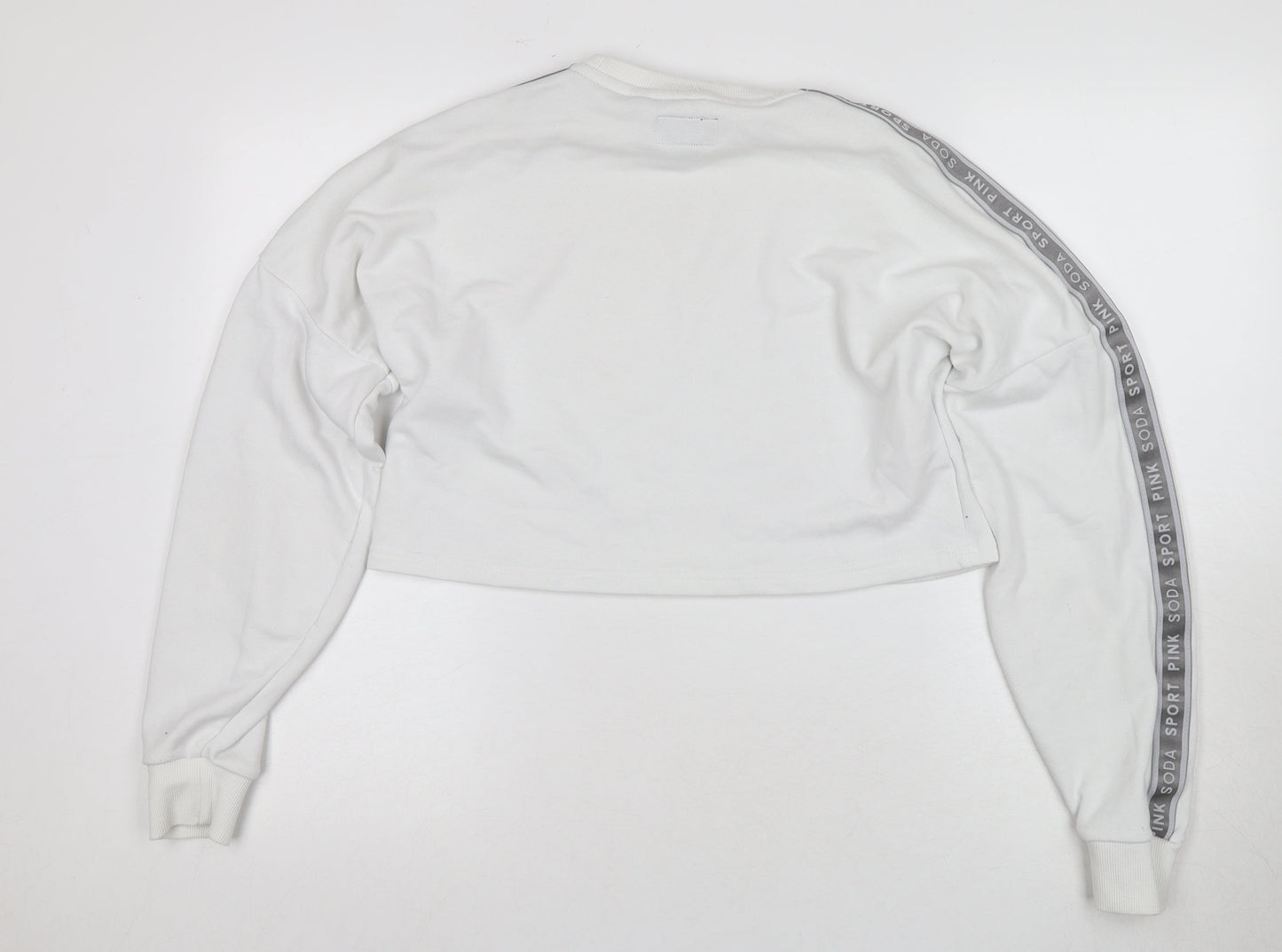 Pink Soda Sport Women's White Pullover Sweatshirt Size 8