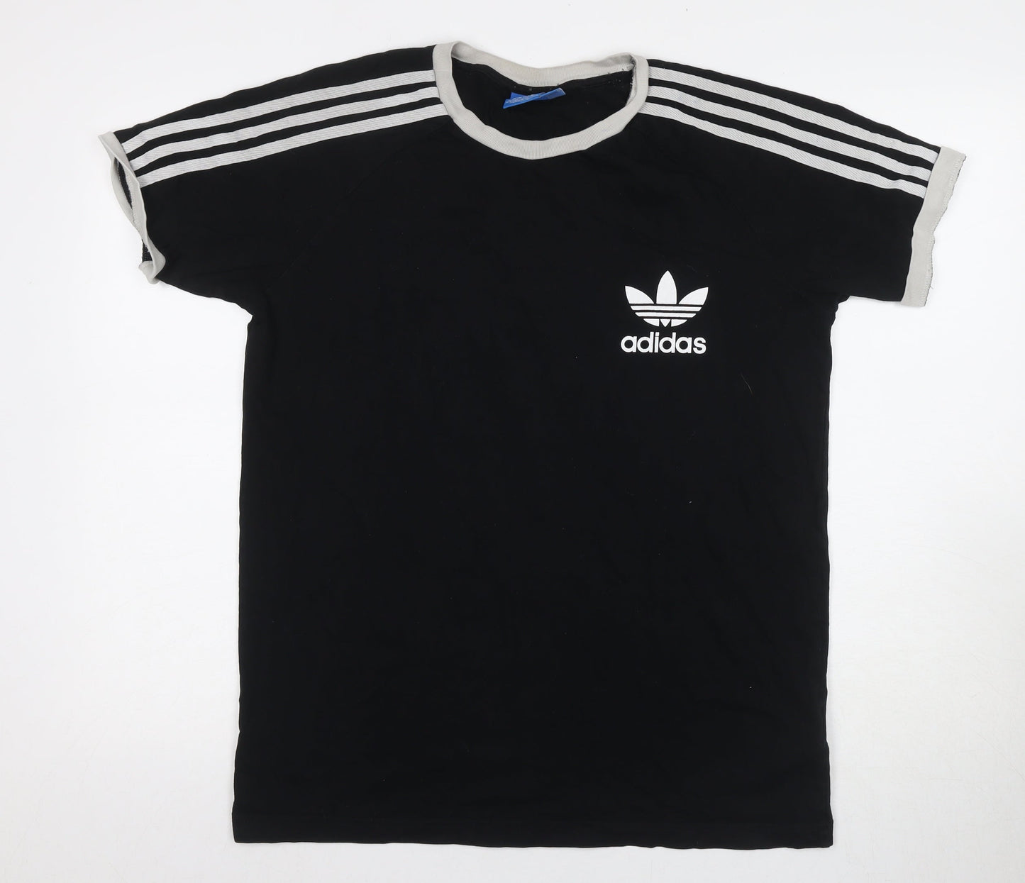 Adidas Men's Black T-Shirt, Size S, Logo Crew Neck