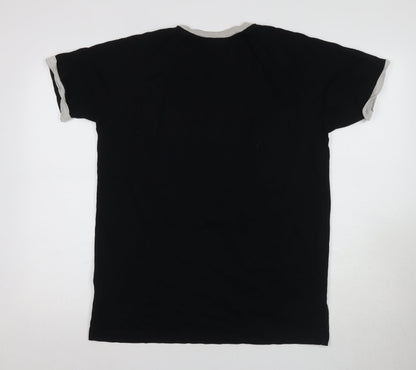 Adidas Men's Black T-Shirt, Size S, Logo Crew Neck