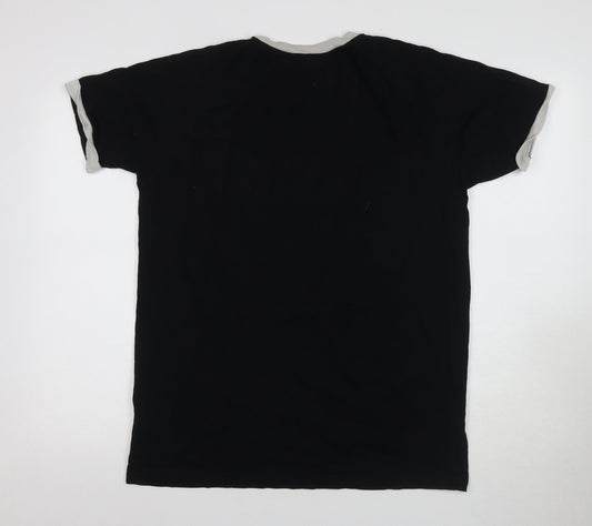 Adidas Men's Black T-Shirt, Size S, Logo Crew Neck