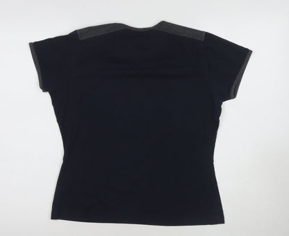 Womens UK Size 12 Reebok Black Basic T-Shirt