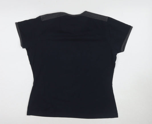 Womens UK Size 12 Reebok Black Basic T-Shirt