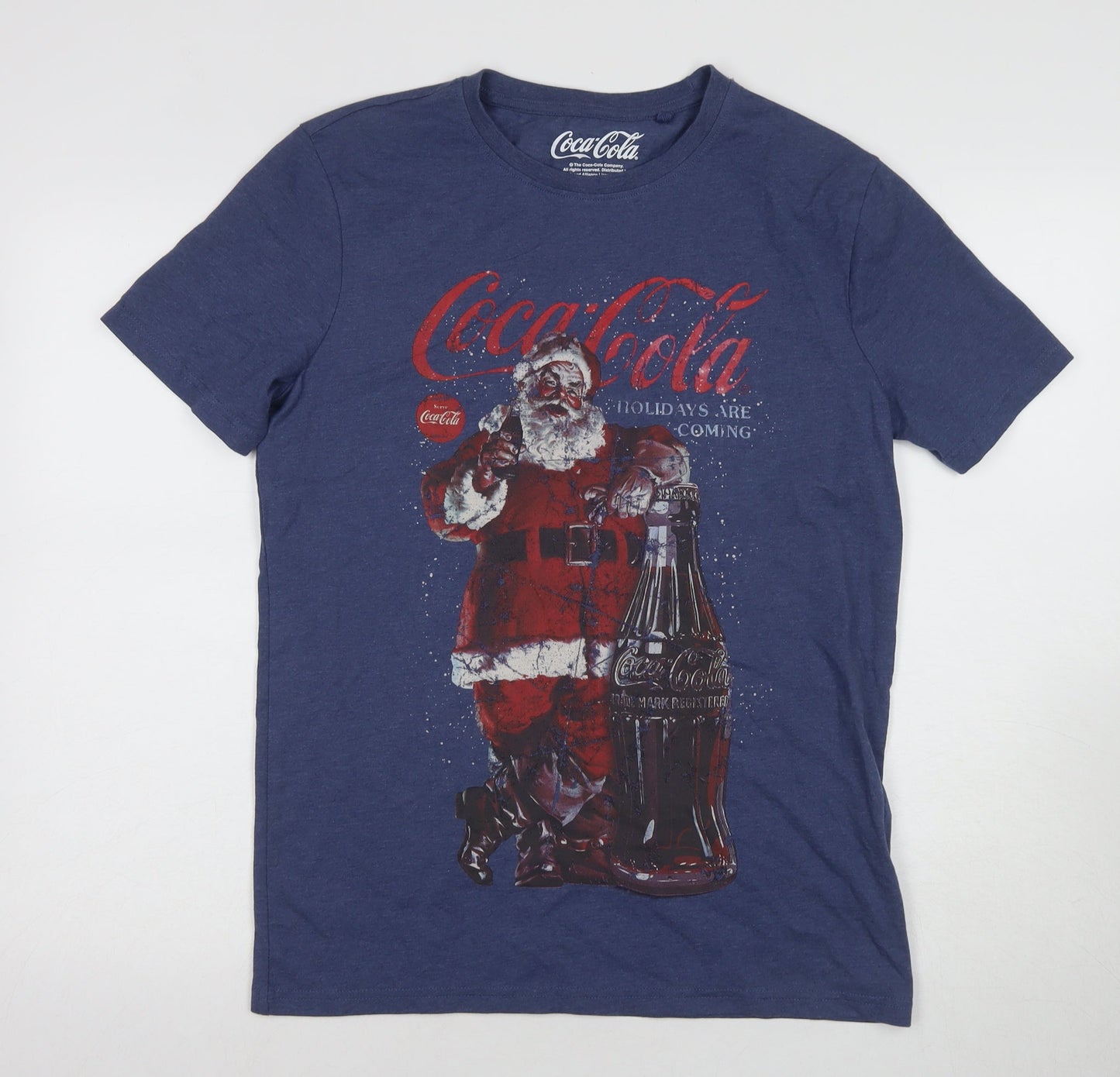 Mens UK Size S Coca-Cola Blue  T-Shirt