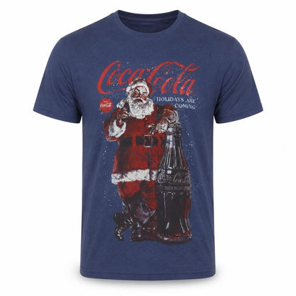Mens UK Size S Coca-Cola Blue  T-Shirt
