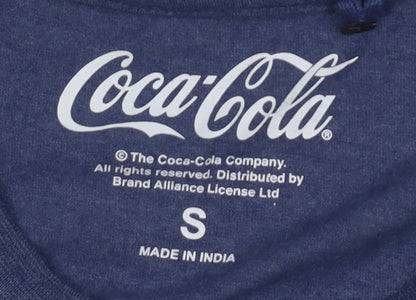 Mens UK Size S Coca-Cola Blue  T-Shirt