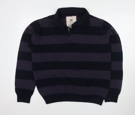 Marks and Spencer Men's Striped Wool Pullover, Large