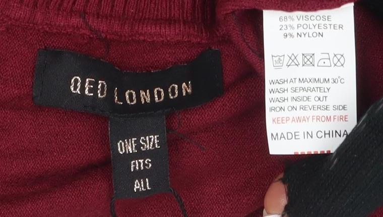 Womens UK Size One Size QED London Red Tunic Jumper