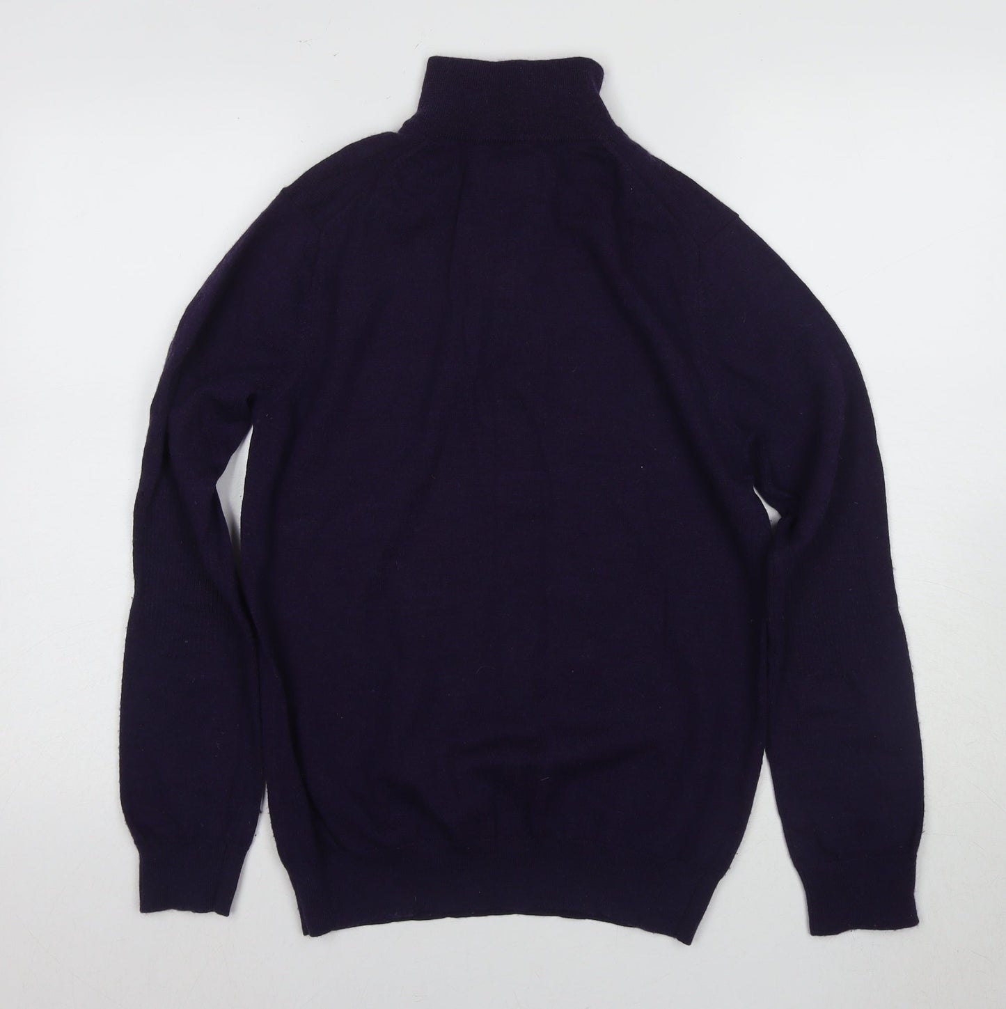 White Stuff Men's Purple Wool Pullover, S, High Neck