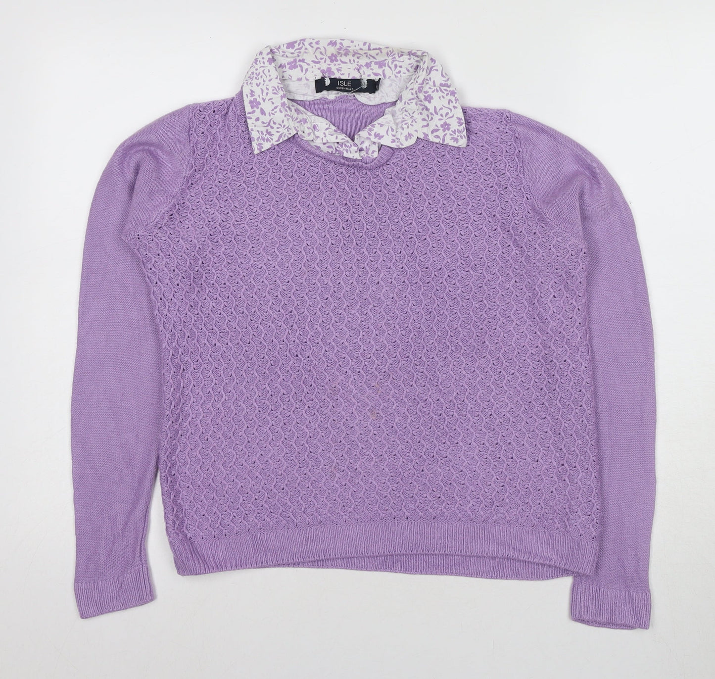 Womens UK Size S Isle Purple Pullover Jumper