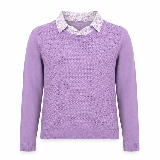 Womens UK Size S Isle Purple Pullover Jumper