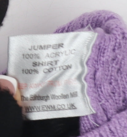 Womens UK Size S Isle Purple Pullover Jumper