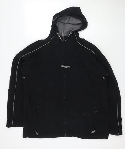 Mens UK Size XL Cutting Edge Black Windbreaker Coat