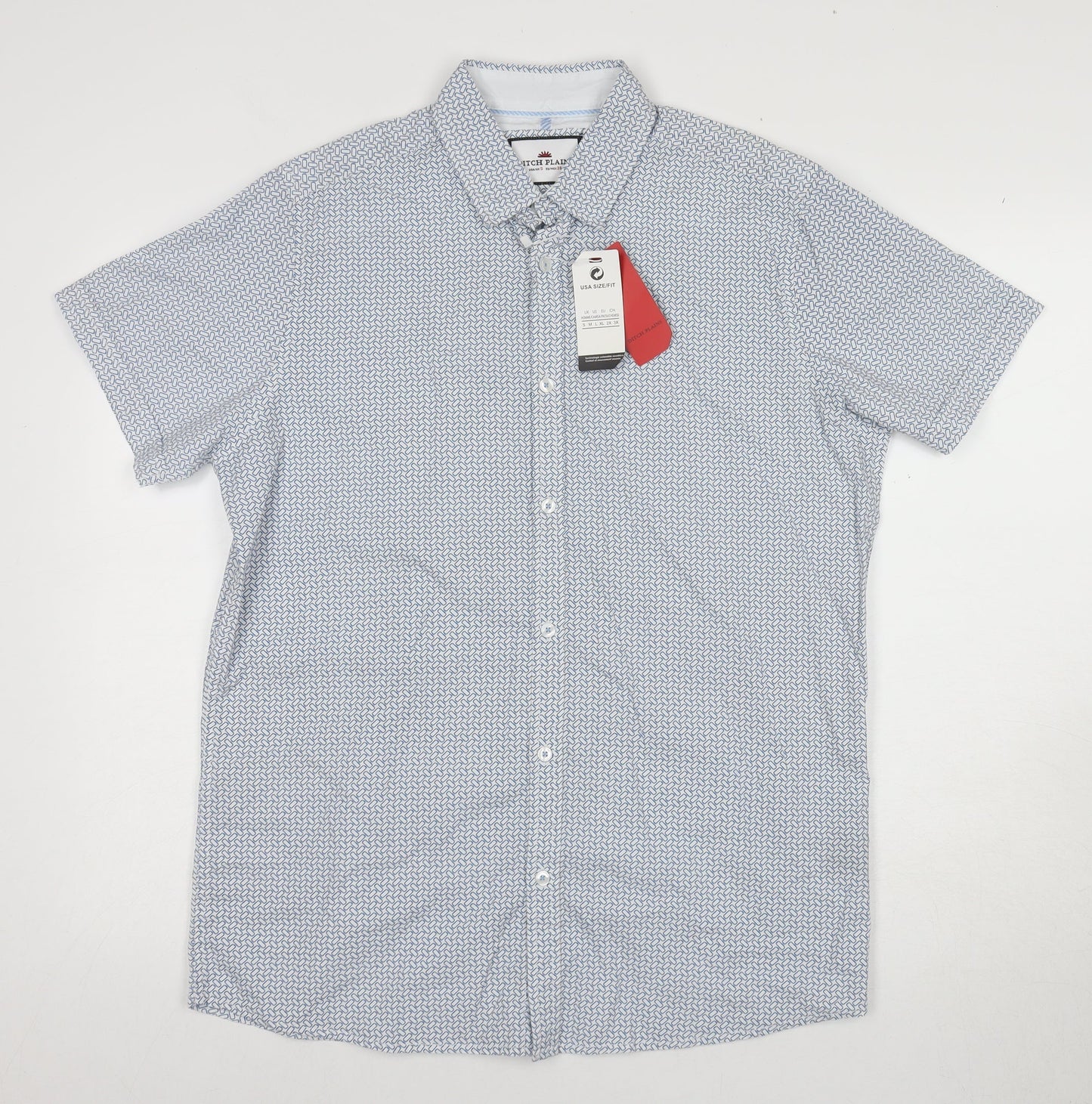 Ditch Plains Men's Blue Geometric Shirt Size S