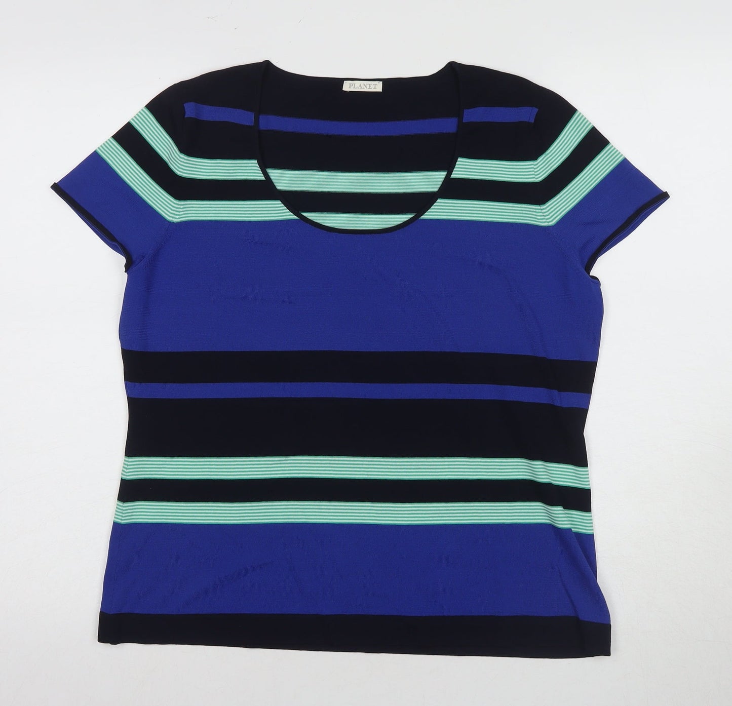 Womens UK Size L Planet Blue Basic T-Shirt