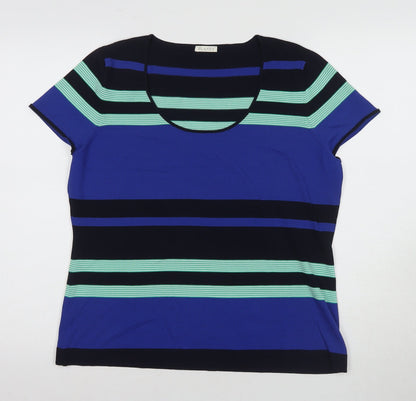 Womens UK Size L Planet Blue Basic T-Shirt