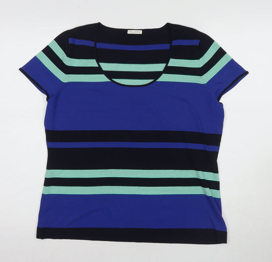 Womens UK Size L Planet Blue Basic T-Shirt