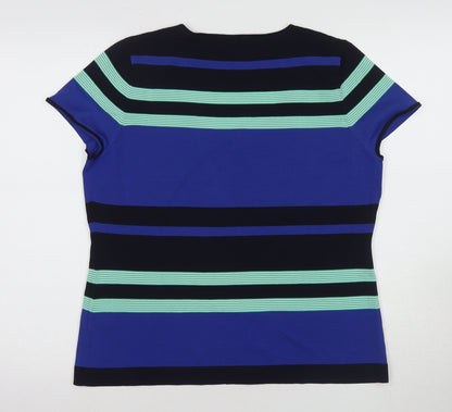 Womens UK Size L Planet Blue Basic T-Shirt