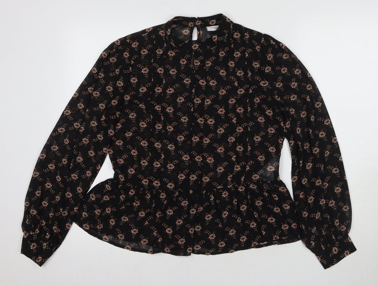 Womens UK Size 10 VILA Black Tunic Blouse