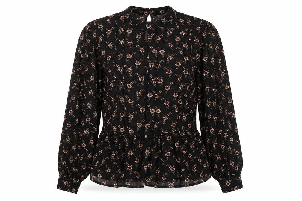 Womens UK Size 10 VILA Black Tunic Blouse