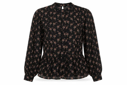 Womens UK Size 10 VILA Black Tunic Blouse