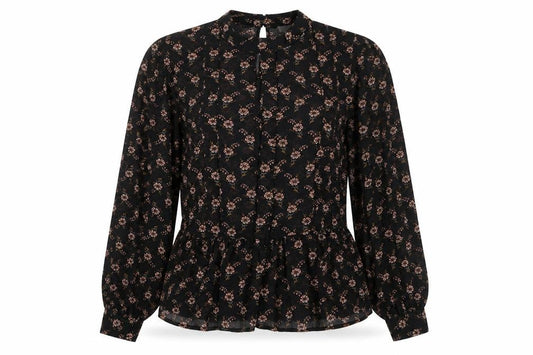 Womens UK Size 10 VILA Black Tunic Blouse