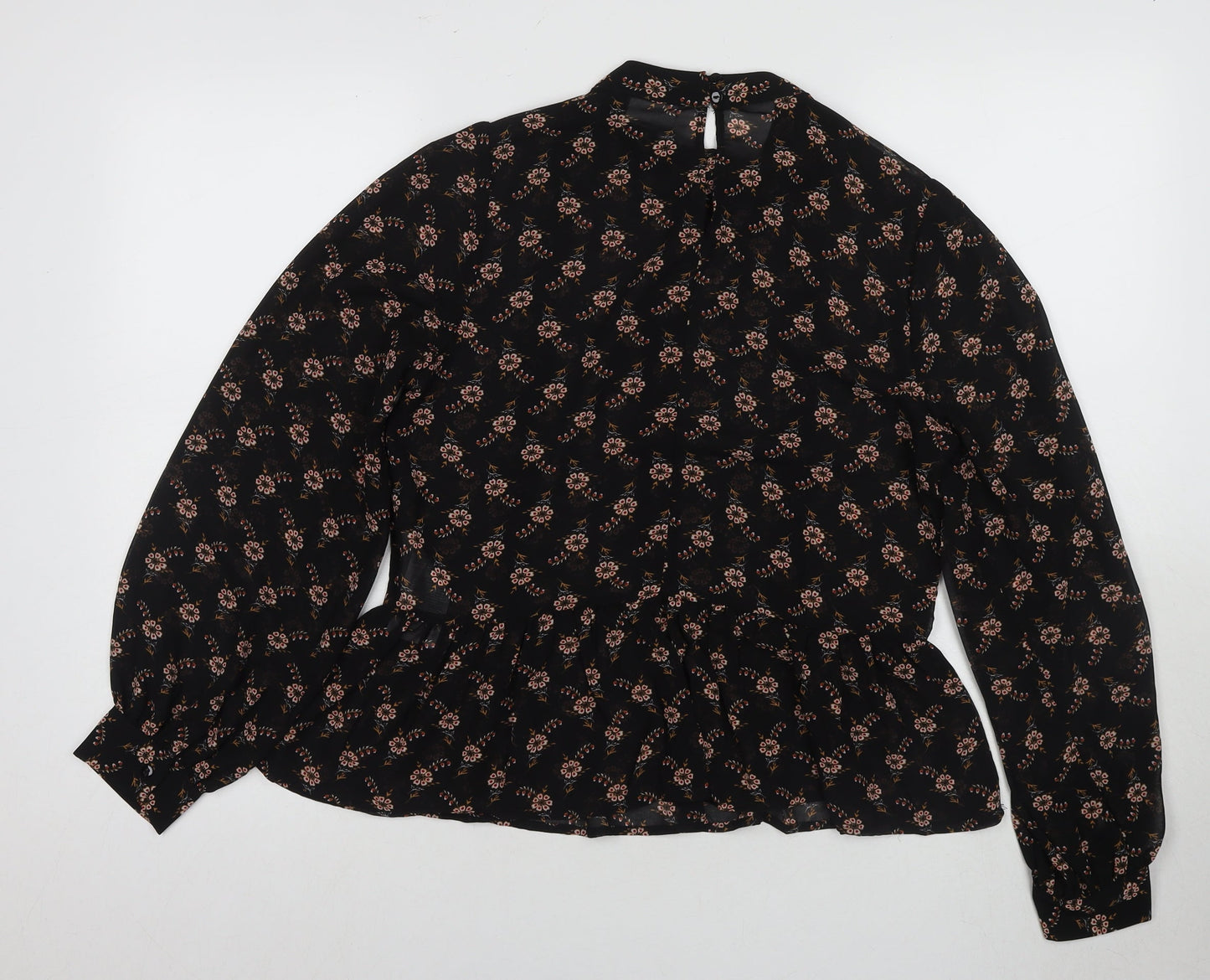 Womens UK Size 10 VILA Black Tunic Blouse