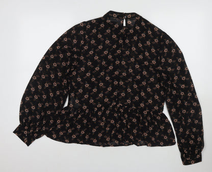 Womens UK Size 10 VILA Black Tunic Blouse