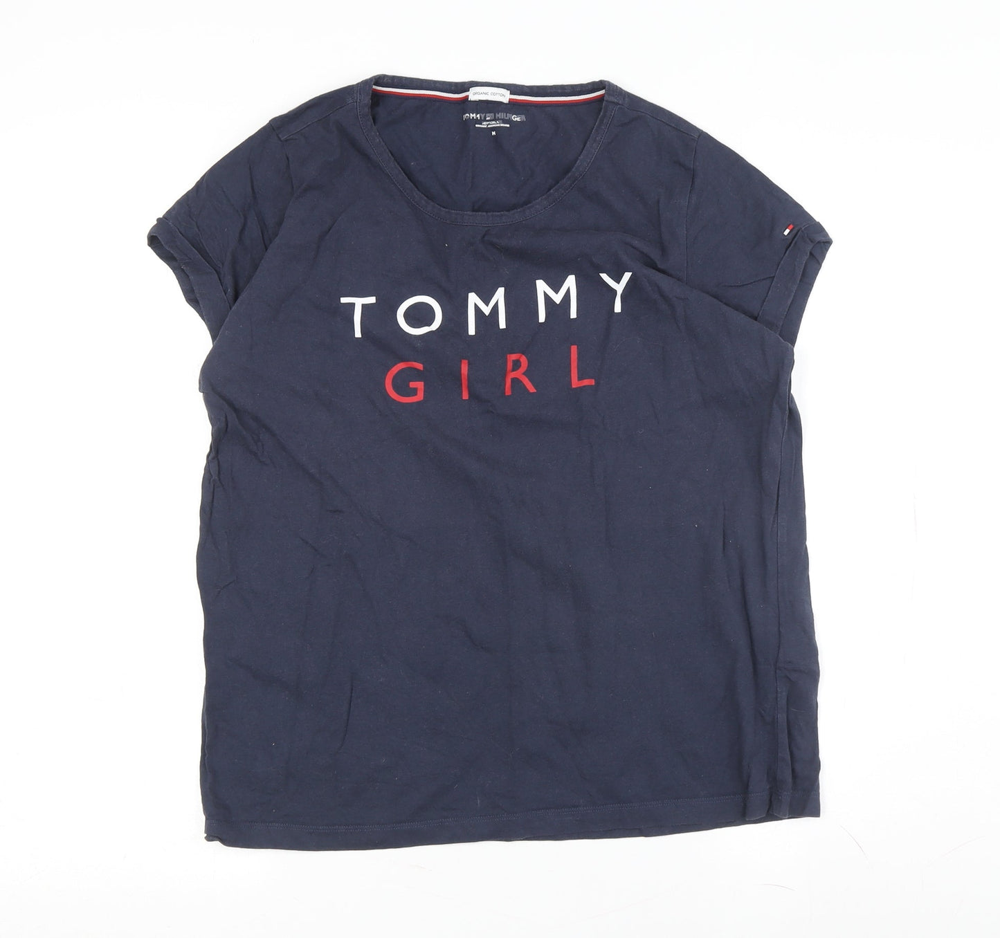 Womens UK Size M Tommy Hilfiger Blue Basic T-Shirt