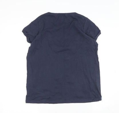 Womens UK Size M Tommy Hilfiger Blue Basic T-Shirt