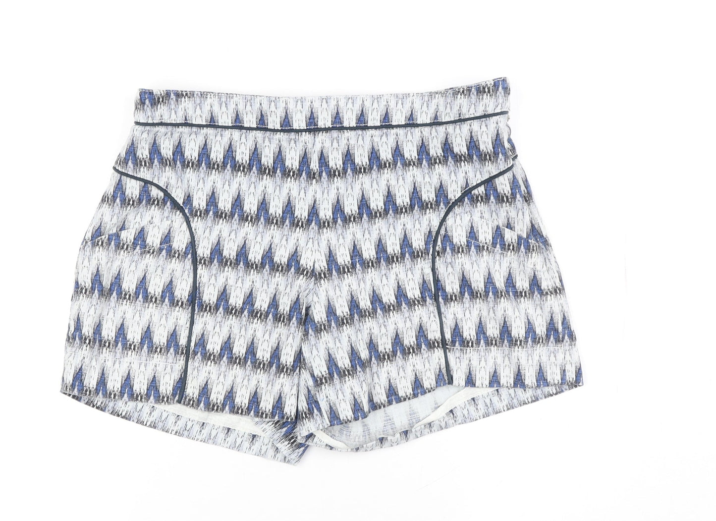Cartonnier Women's Blue Culotte Shorts S, Geometric, Stretch