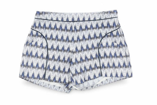 Cartonnier Women's Blue Culotte Shorts S, Geometric, Stretch