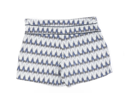 Cartonnier Women's Blue Culotte Shorts S, Geometric, Stretch