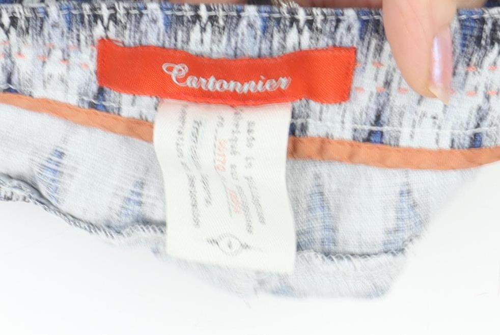 Cartonnier Women's Blue Culotte Shorts S, Geometric, Stretch