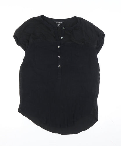 Womens UK Size XS Lucky Brand Black Basic Blouse