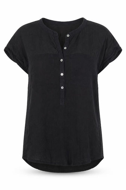 Womens UK Size XS Lucky Brand Black Basic Blouse