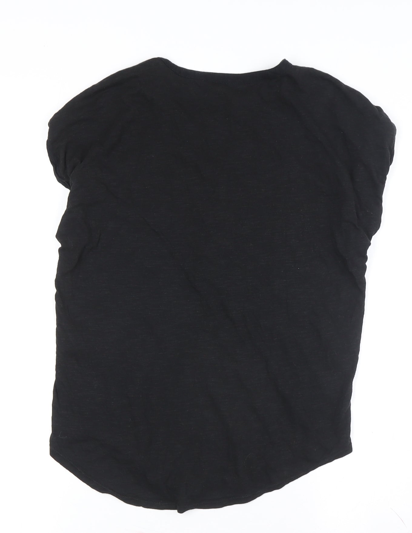 Womens UK Size XS Lucky Brand Black Basic Blouse