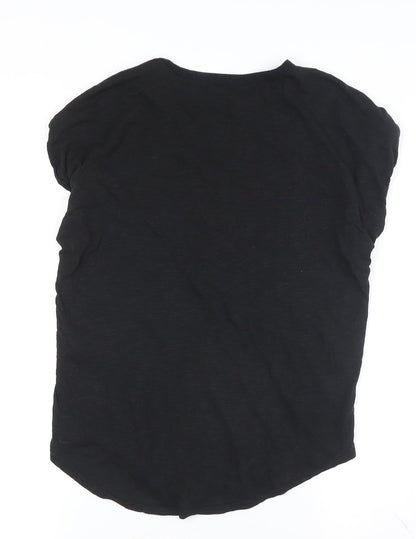 Womens UK Size XS Lucky Brand Black Basic Blouse