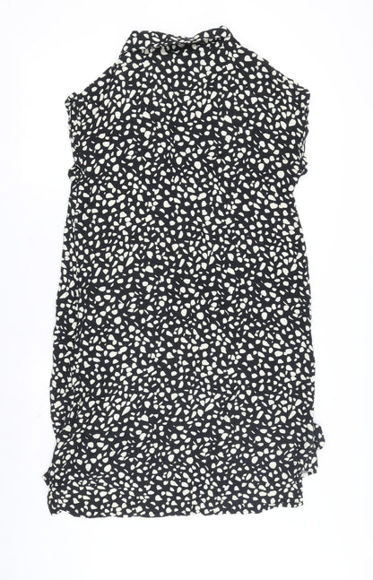 JoJo Maman Bébé Black Animal Print Shirt Dress Women S