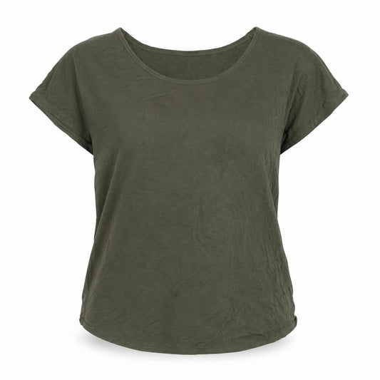 Womens UK Size M Lands' End Green Basic T-Shirt