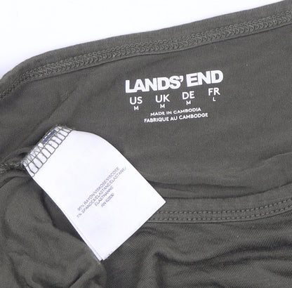 Lands' End Women's Green Basic T-Shirt, M, Summer Casual