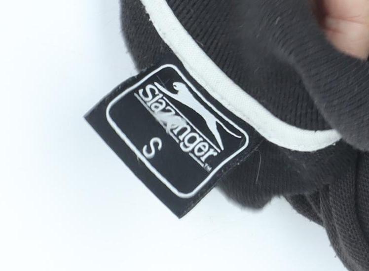 Slazenger Men's Black Polo Small Cotton Short Sleeve