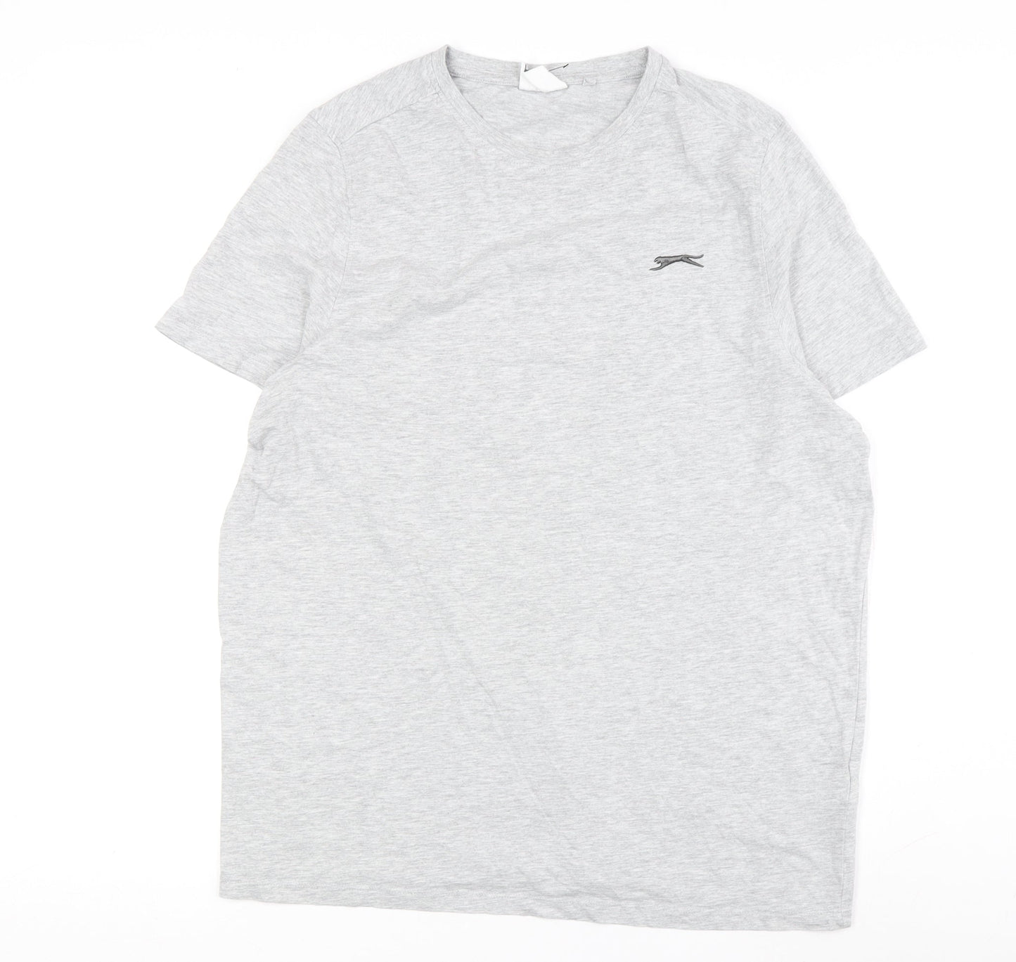 Slazenger Men's Grey M Crew Neck T-Shirt with Logo